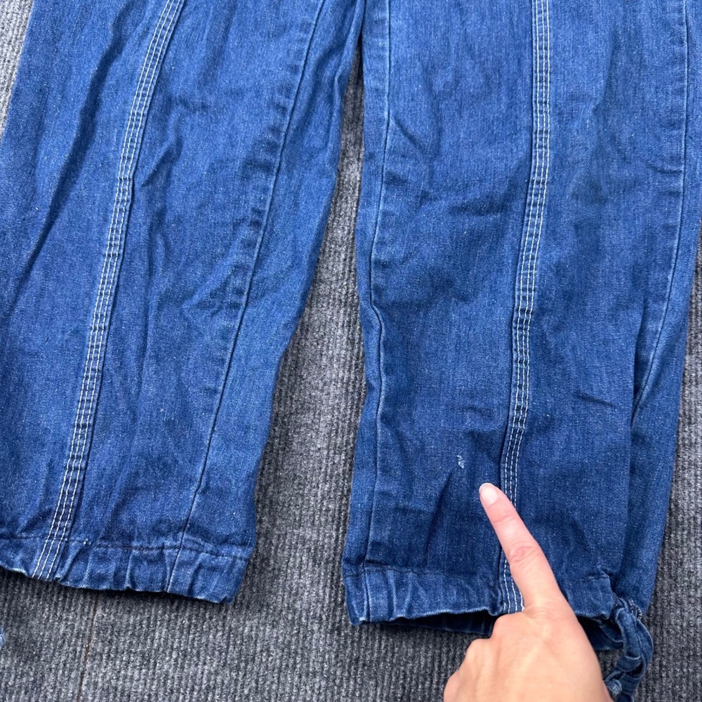 90s Vtg Laurenté Denim Utility Pants 25 High Waist Cinched Ankle Blue Casual - Picture 2 of 13